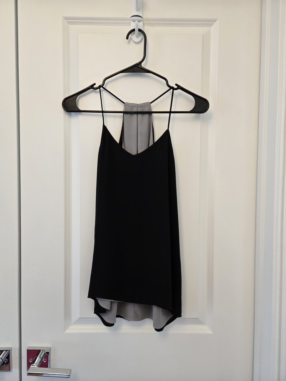 Express Black & Gray Reversible Chiffon Strappy Cami